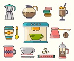 11 color coffee element vector
